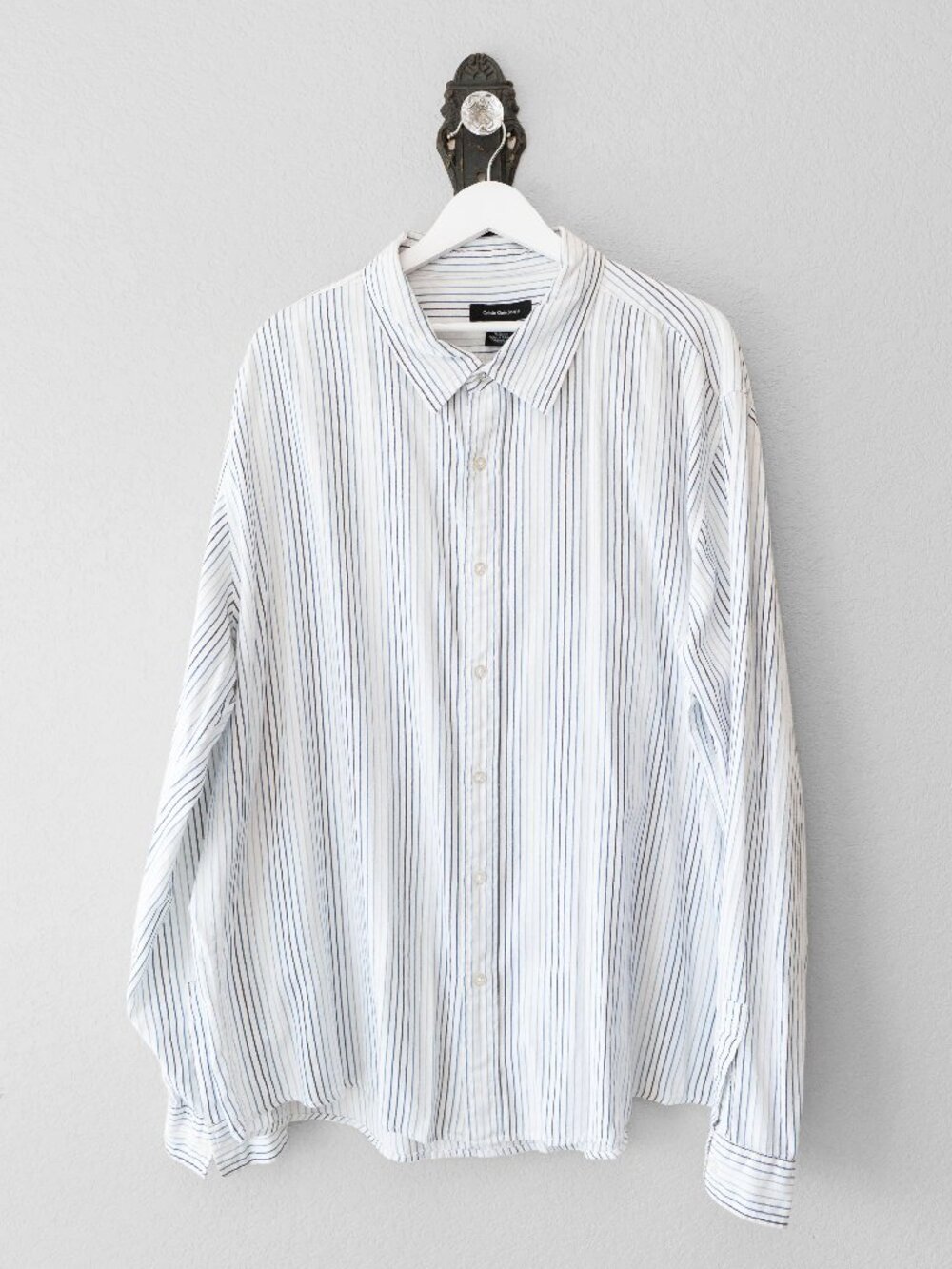 Calvin Klein Jeans Button Up Shirt XXL Blue White Stripe Long Sleeve Casual